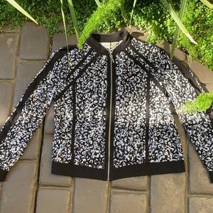 ZENERGY BY CHICO'S Open Weave Zip Bomber Jacket